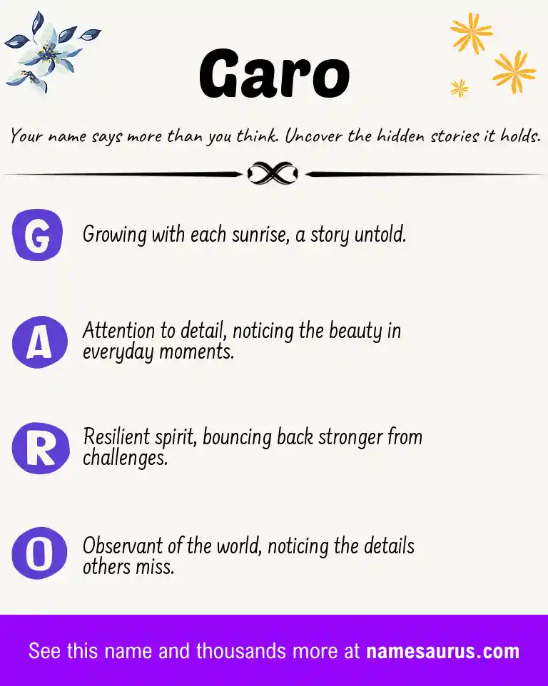 Acrostic poem about Garo.