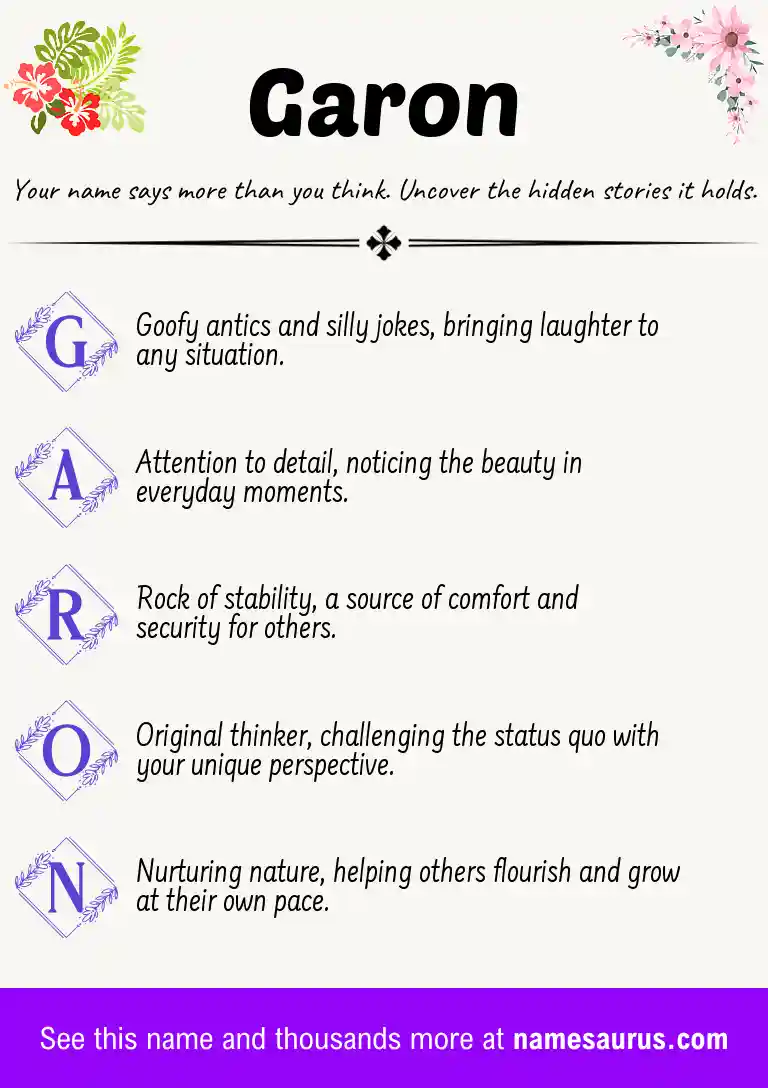 Acrostic poem about Garon.