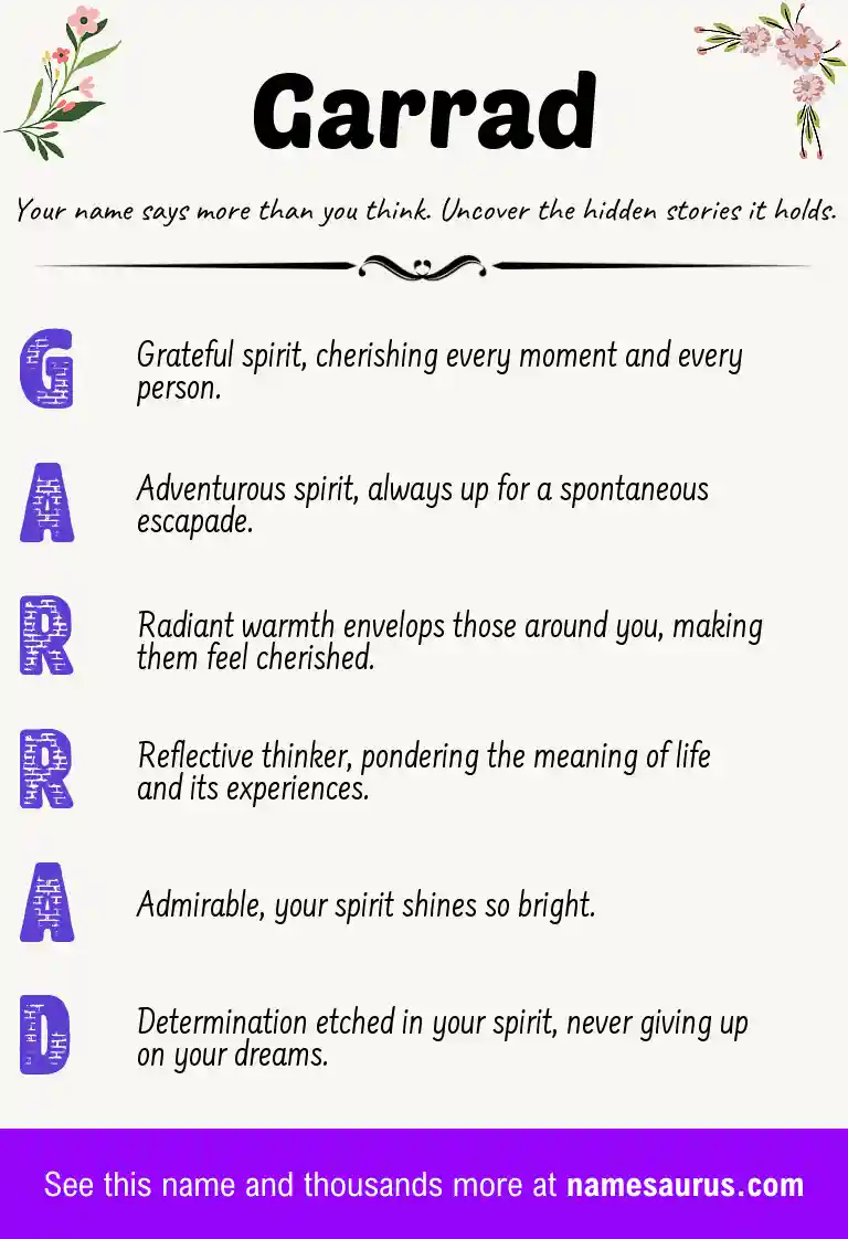 Acrostic poem about Garrad.