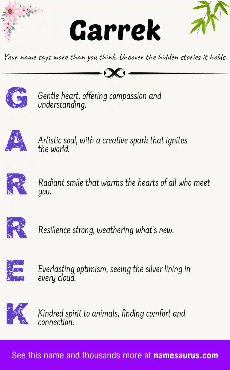 Acrostic poem about Garrek.