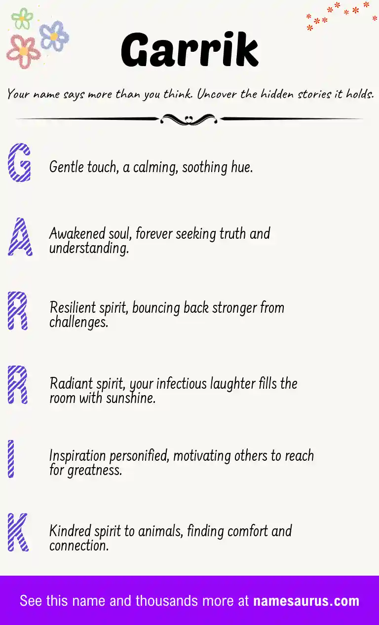 Acrostic poem about Garrik.