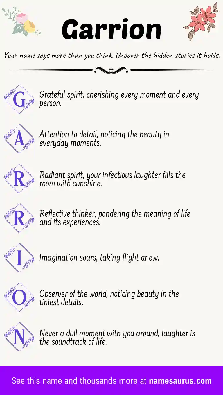 Acrostic poem about Garrion.