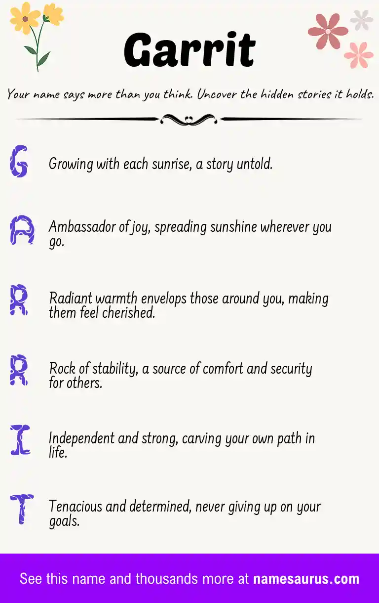 Acrostic poem about Garrit.