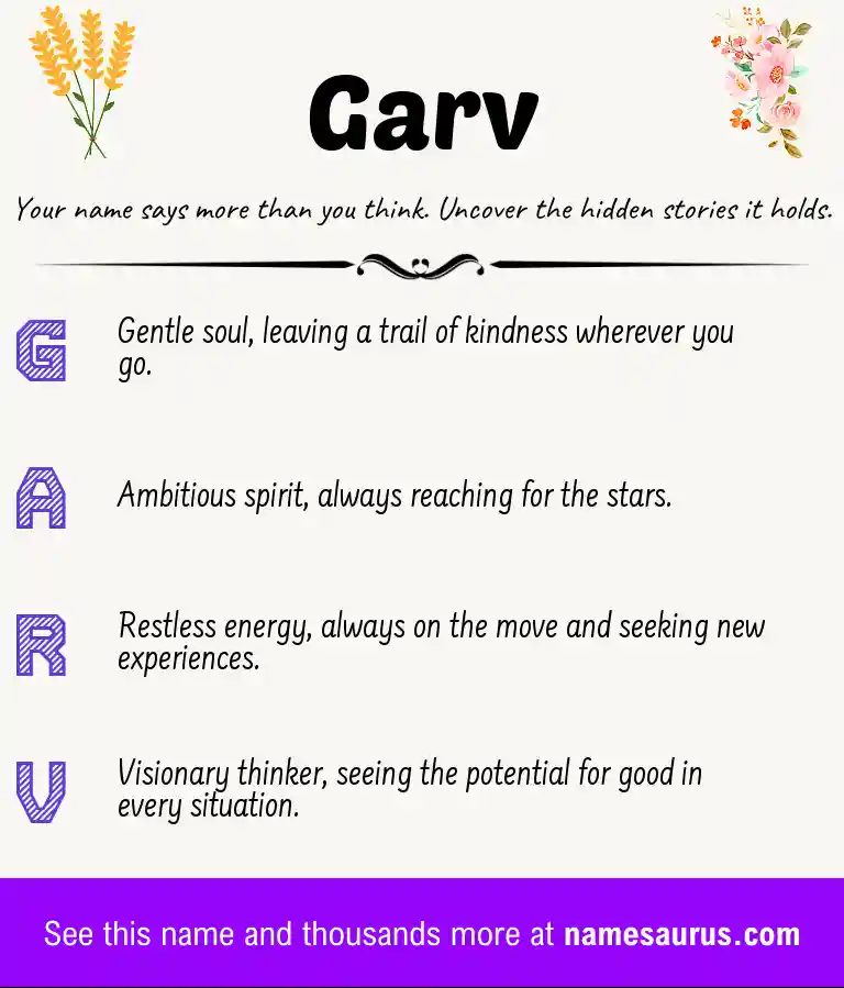 Acrostic poem about Garv.