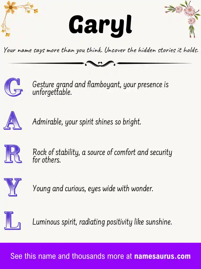 Acrostic poem about Garyl.