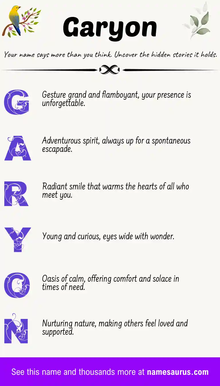 Acrostic poem about Garyon.