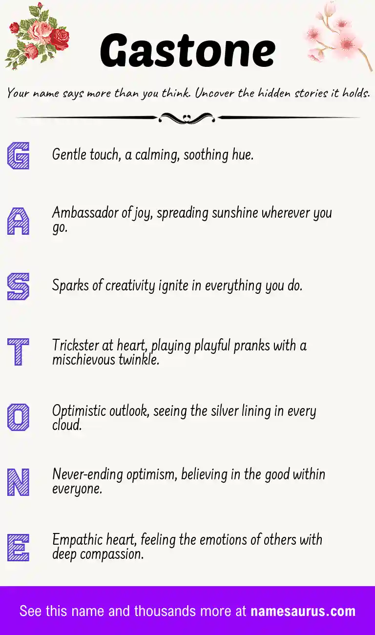Acrostic poem about Gastone.