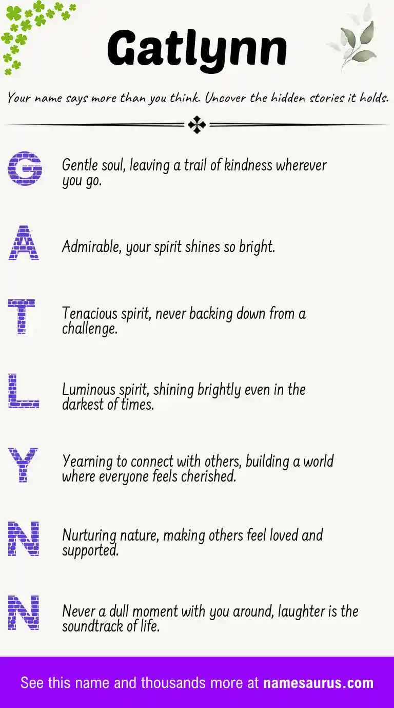 Acrostic poem about Gatlynn.