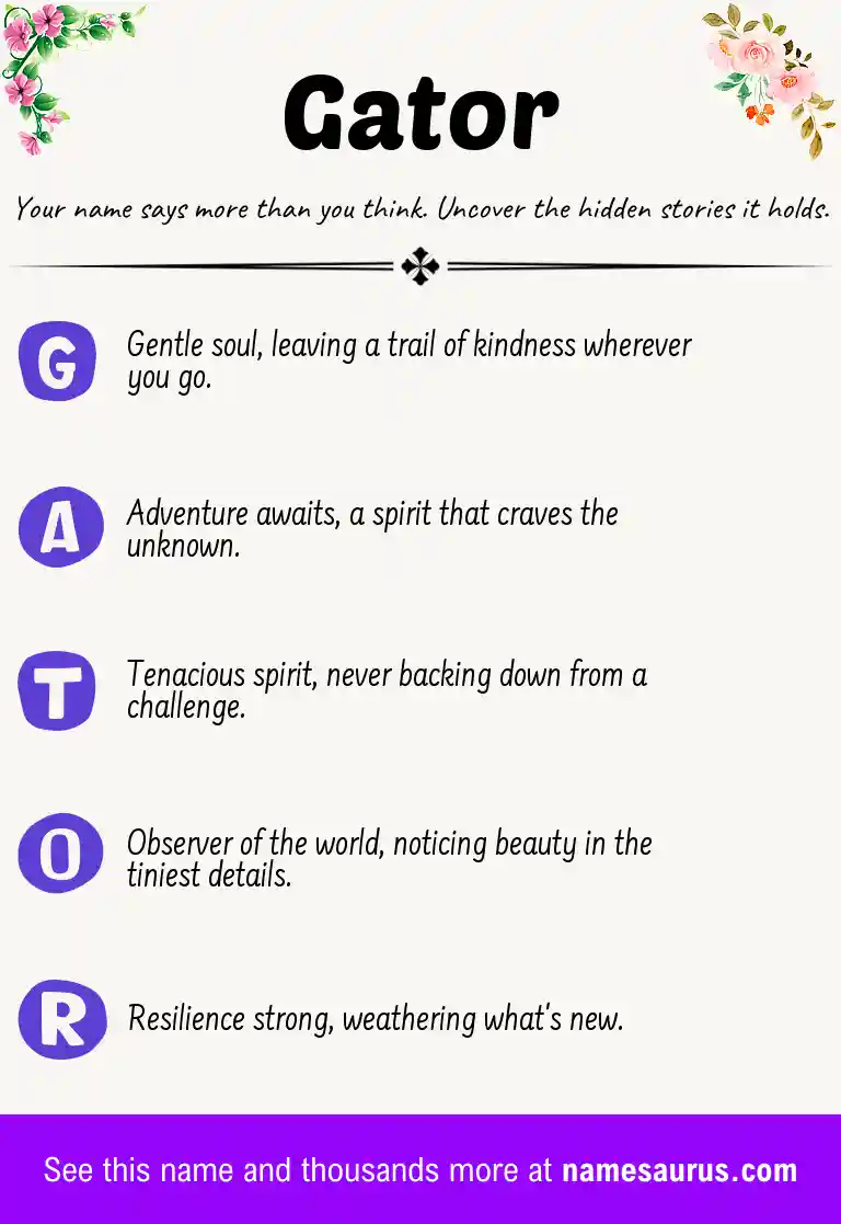 Acrostic poem about Gator.