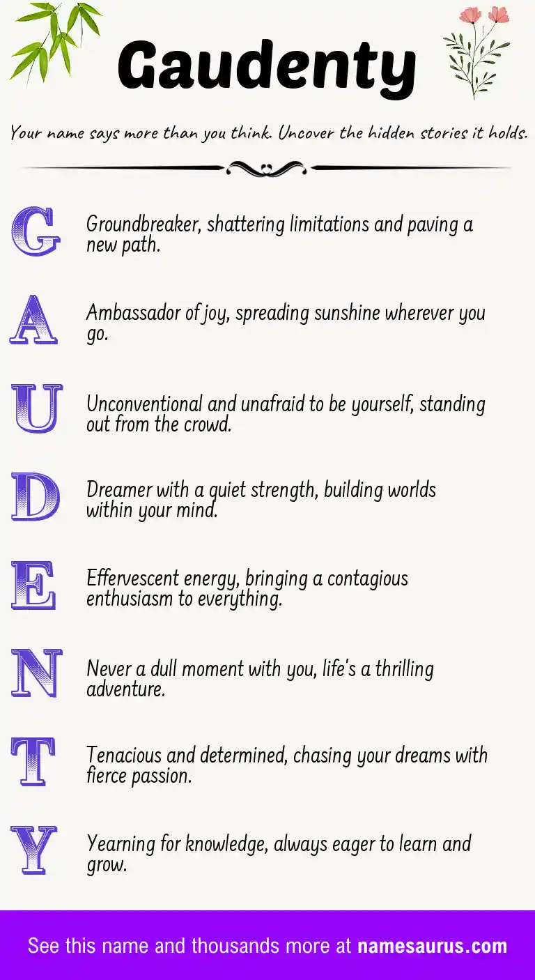 Acrostic poem about Gaudenty.