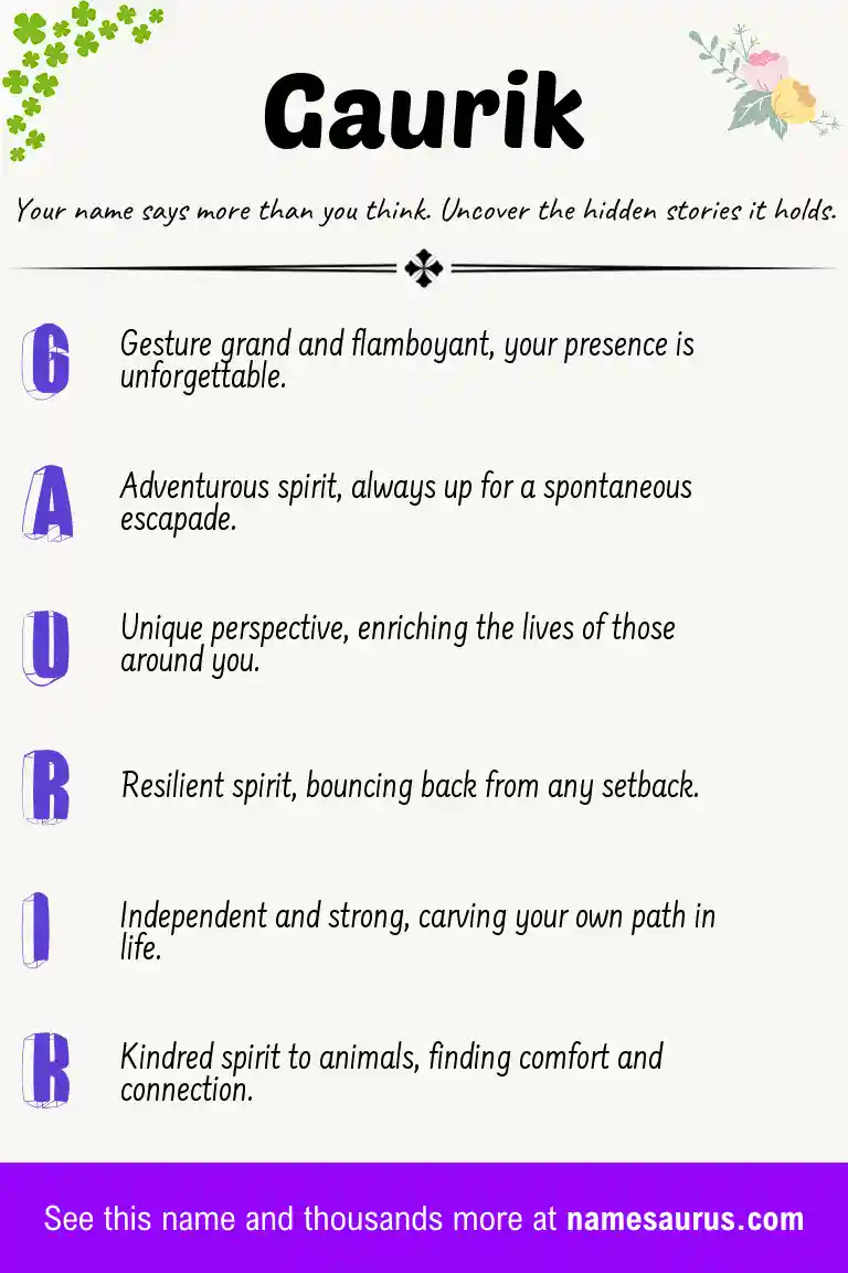 Acrostic poem about Gaurik.