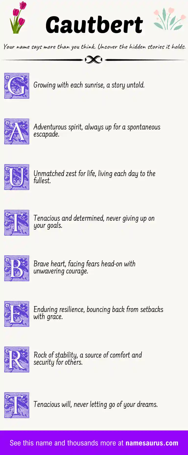 Acrostic poem about Gautbert.