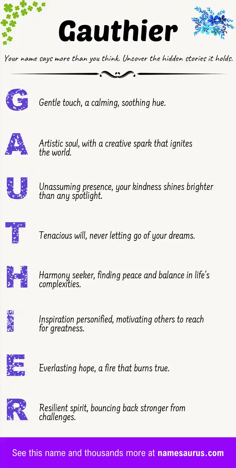 Acrostic poem about Gauthier.
