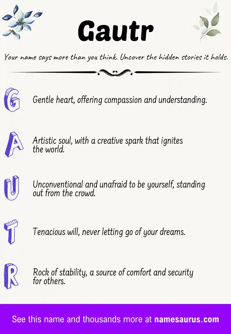 Acrostic poem about Gautr.