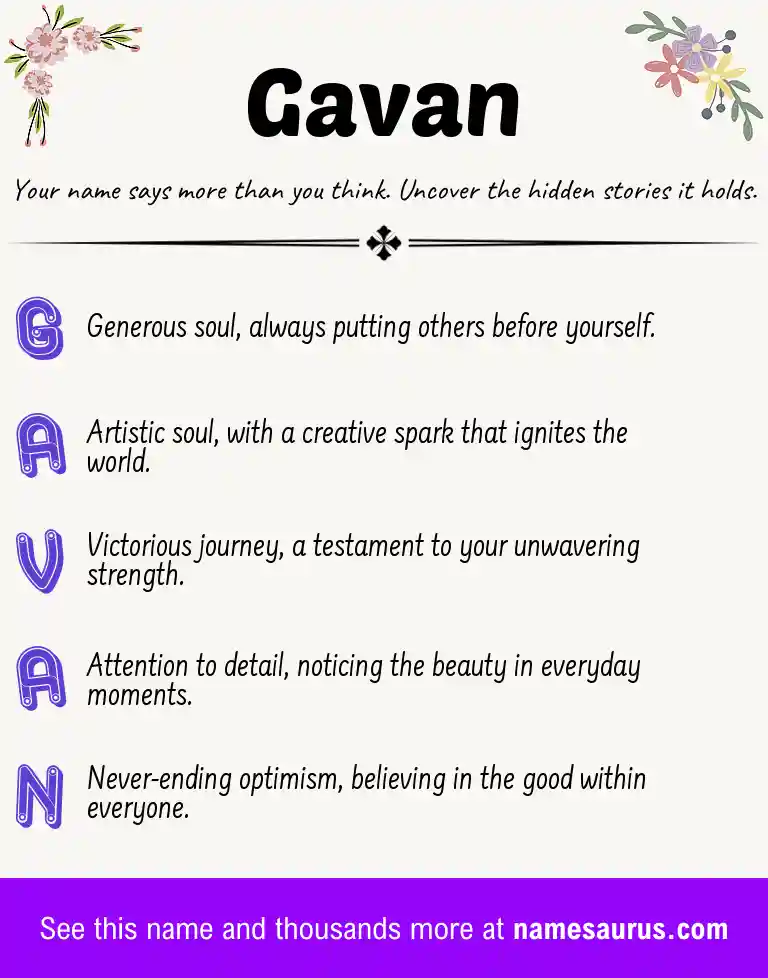 Acrostic poem about Gavan.