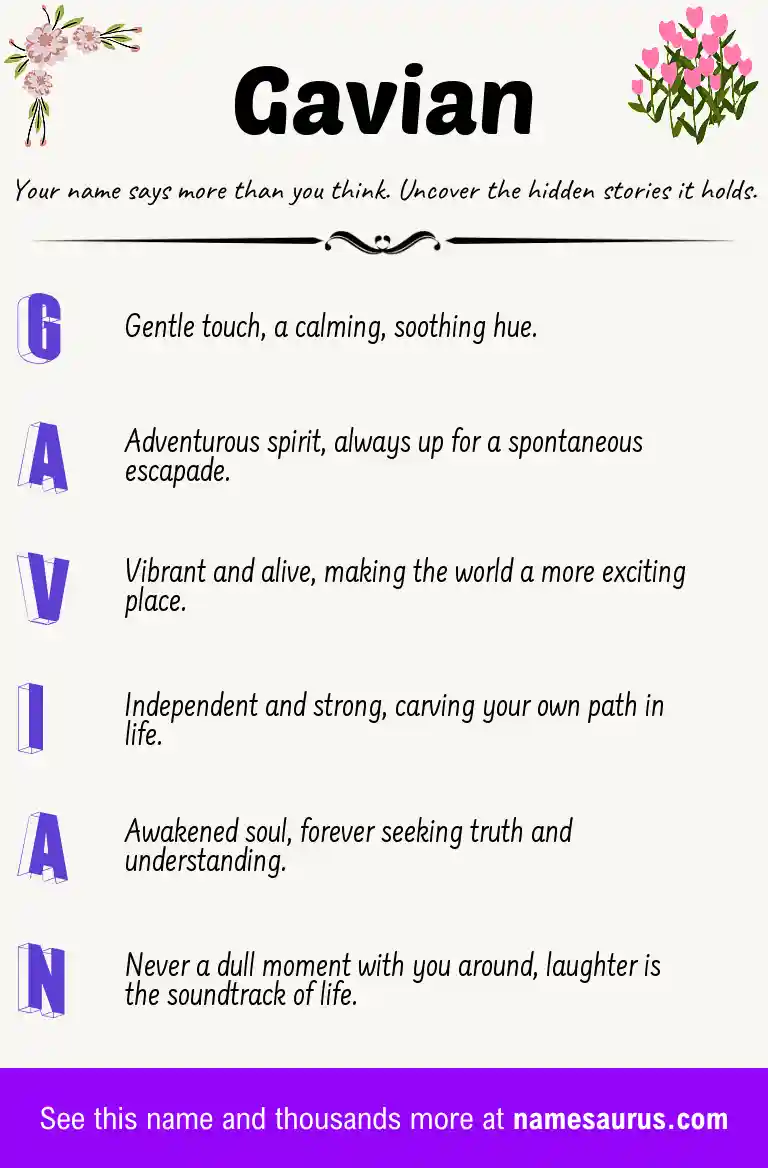 Acrostic poem about Gavian.