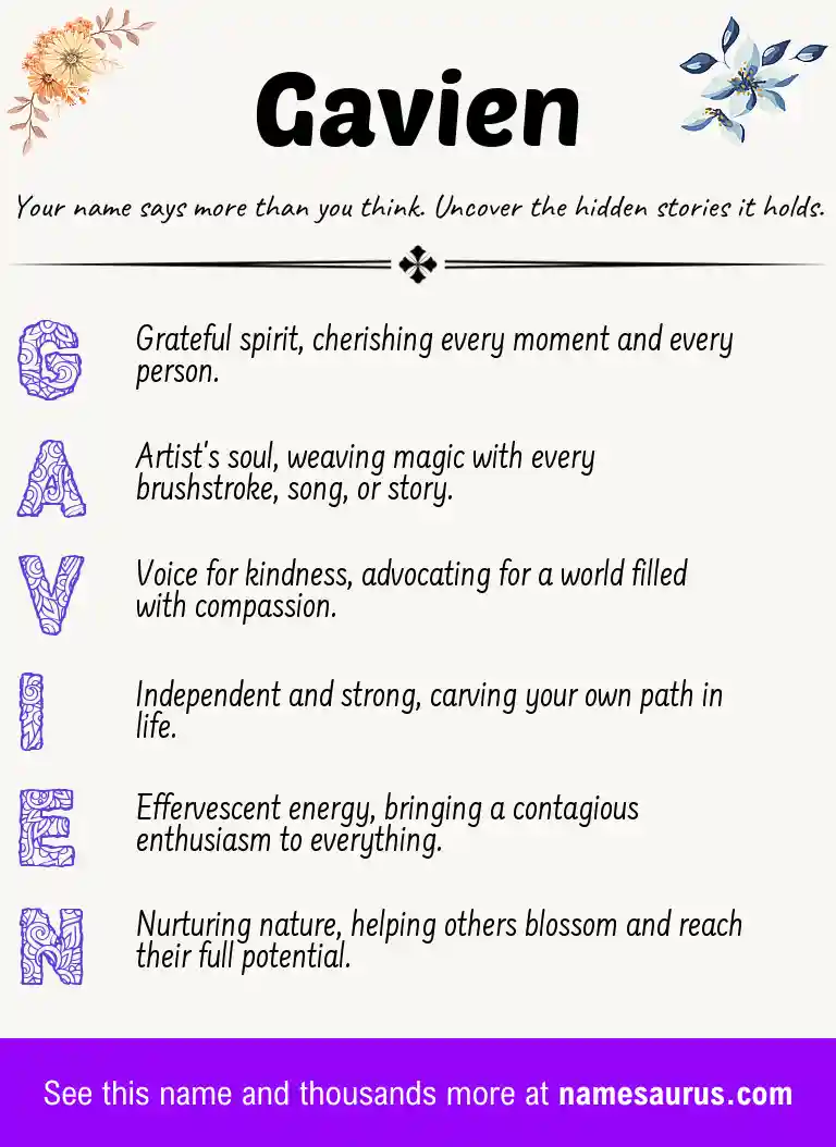 Acrostic poem about Gavien.