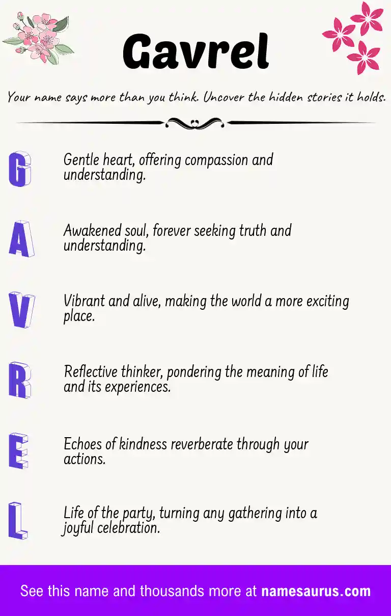 Acrostic poem about Gavrel.
