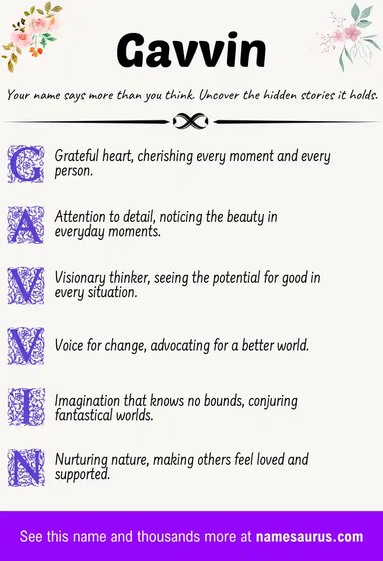 Acrostic poem about Gavvin.