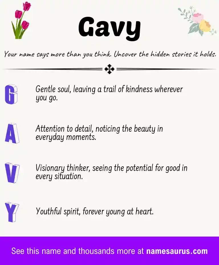 Acrostic poem about Gavy.