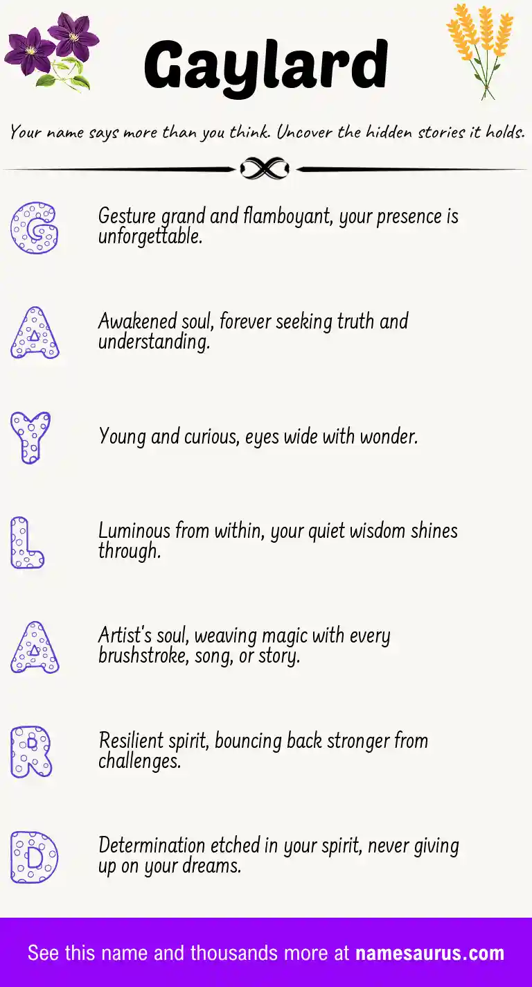 Acrostic poem about Gaylard.