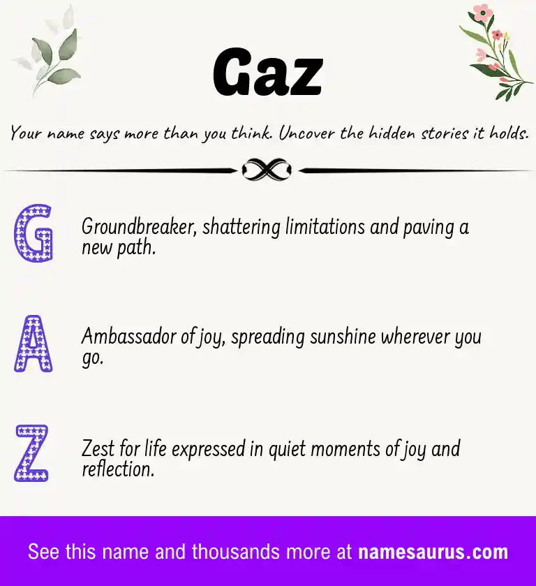Acrostic poem about Gaz.