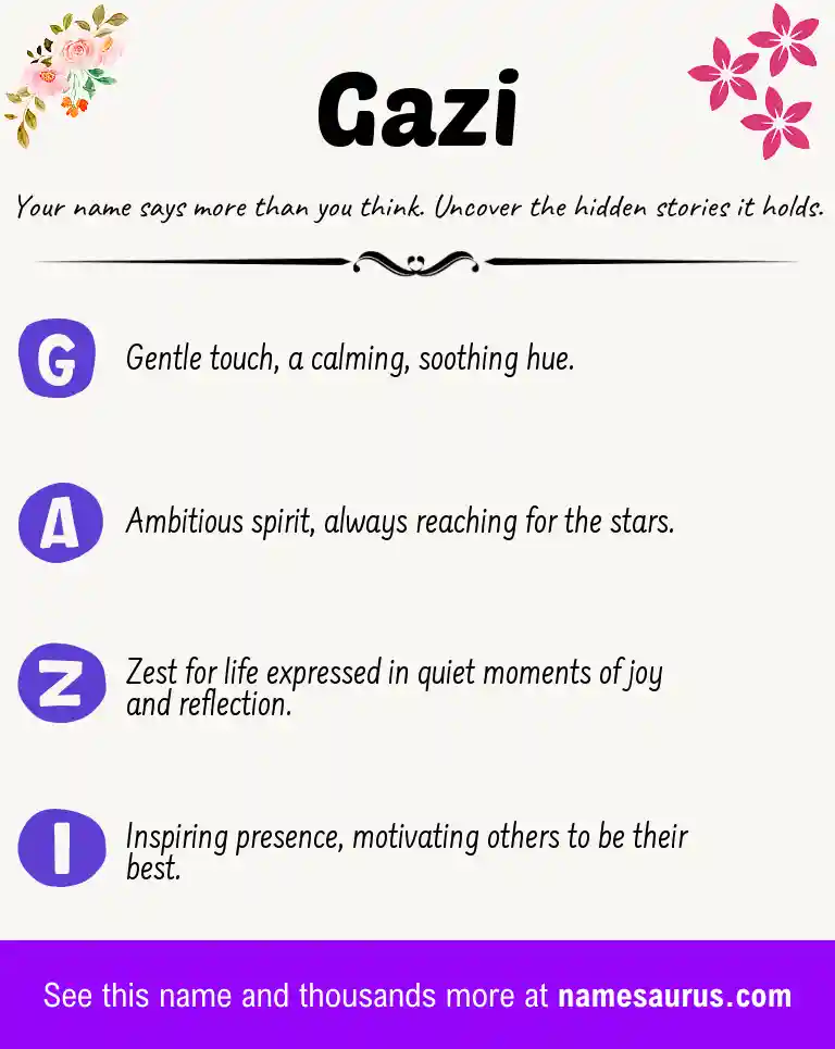 Acrostic poem about Gazi.
