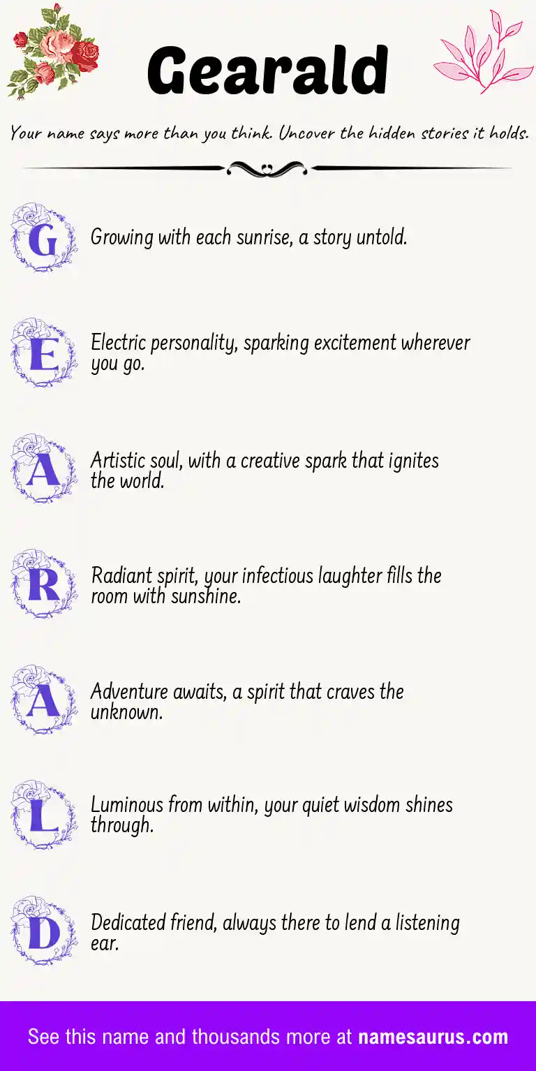 Acrostic poem about Gearald.