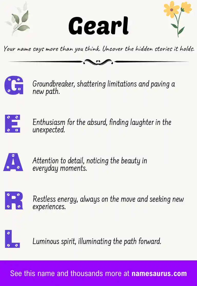 Acrostic poem about Gearl.