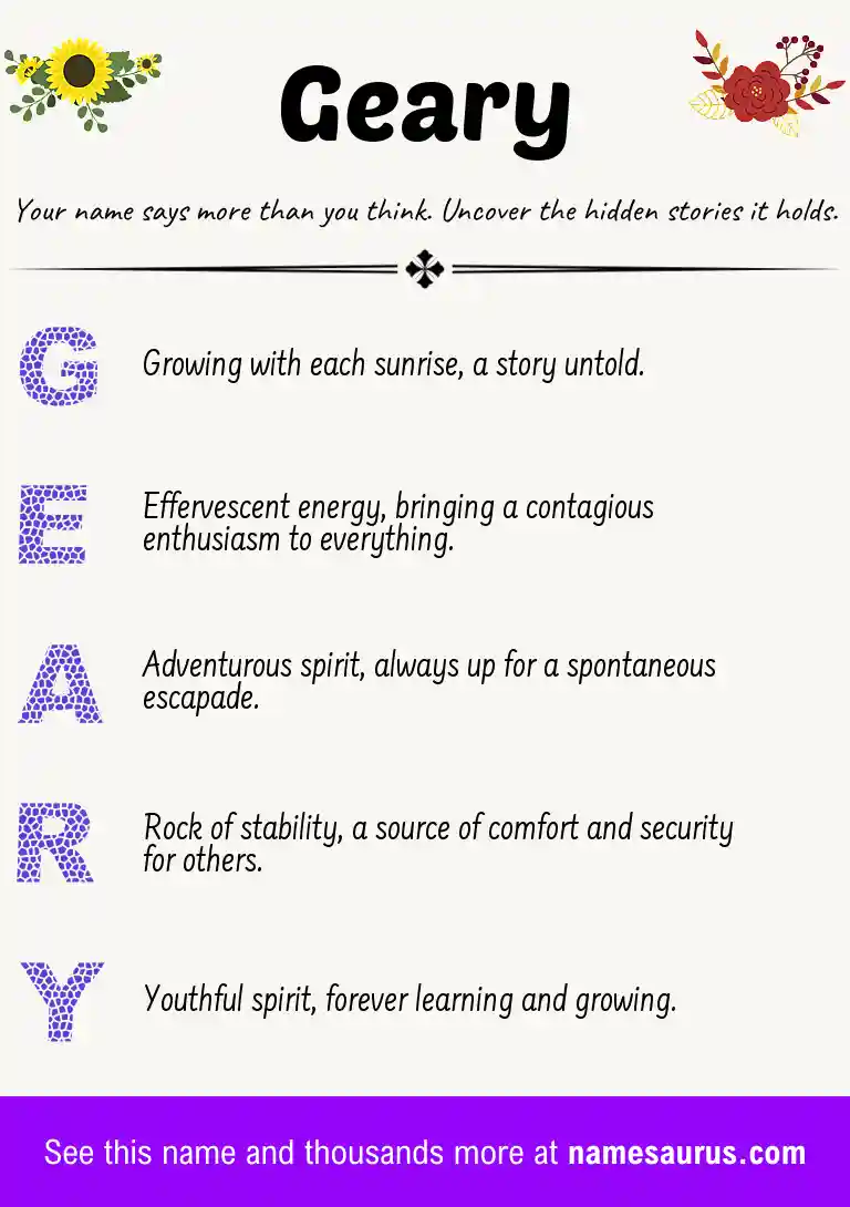 Acrostic poem about Geary.