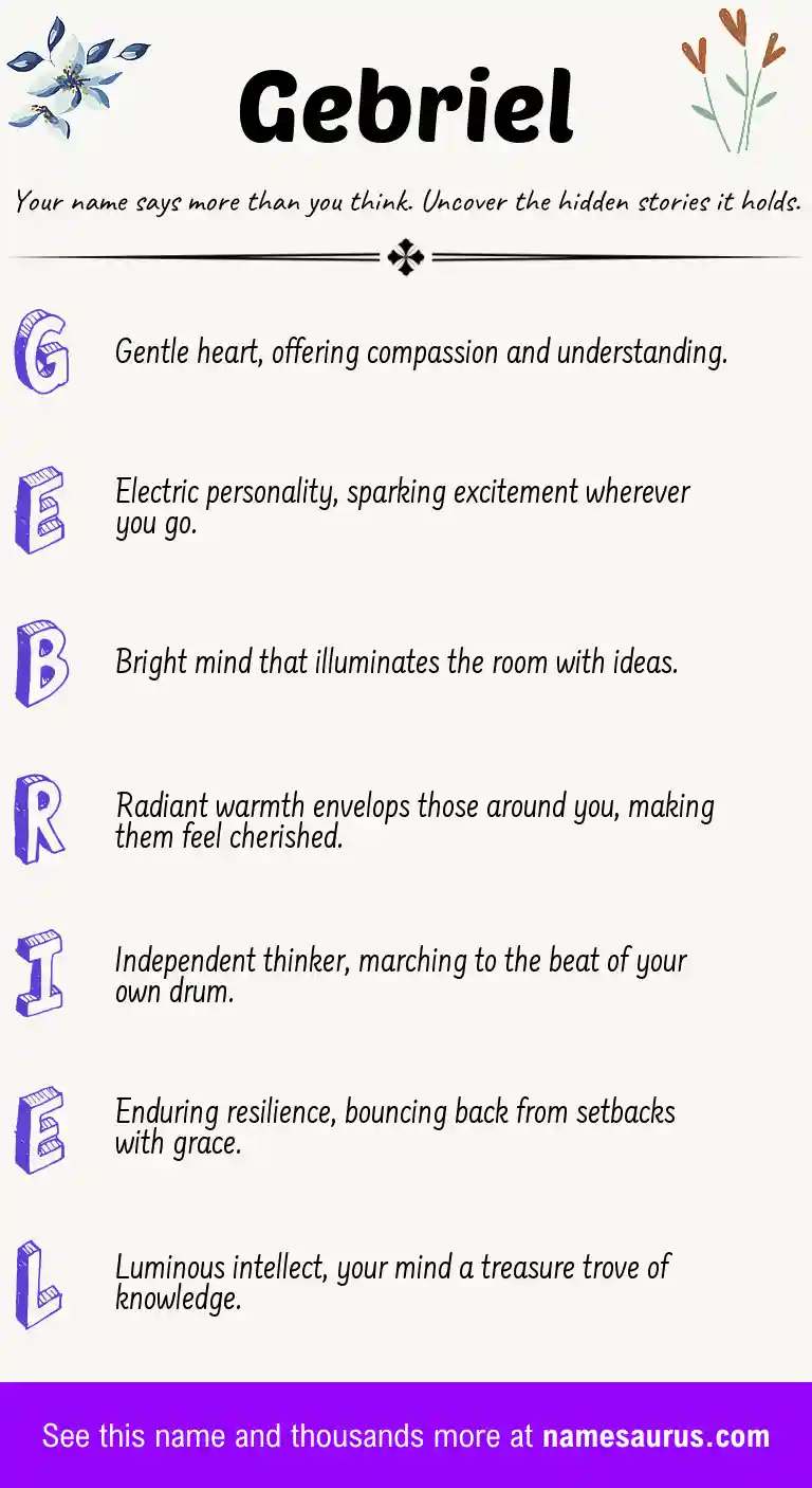 Acrostic poem about Gebriel.
