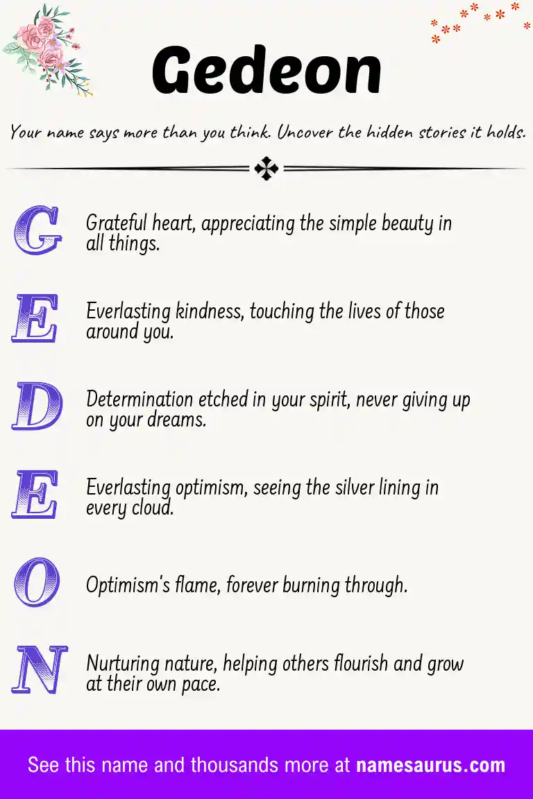 Acrostic poem about Gedeon.