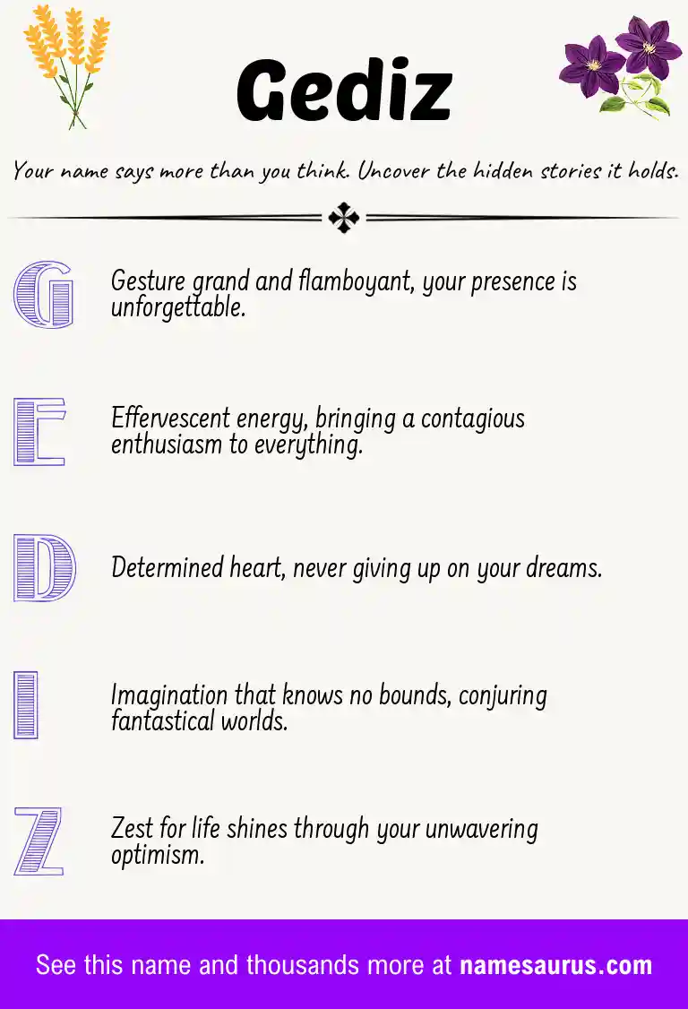 Acrostic poem about Gediz.