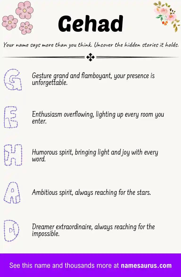 Acrostic poem about Gehad.