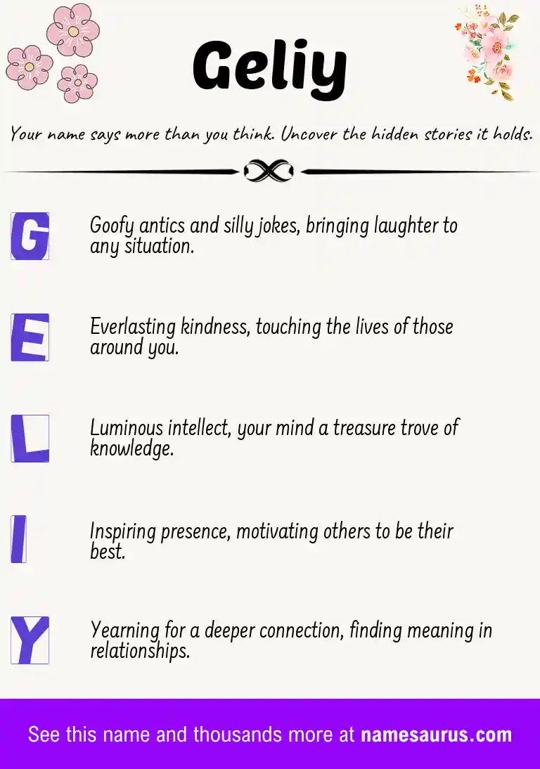 Acrostic poem about Geliy.