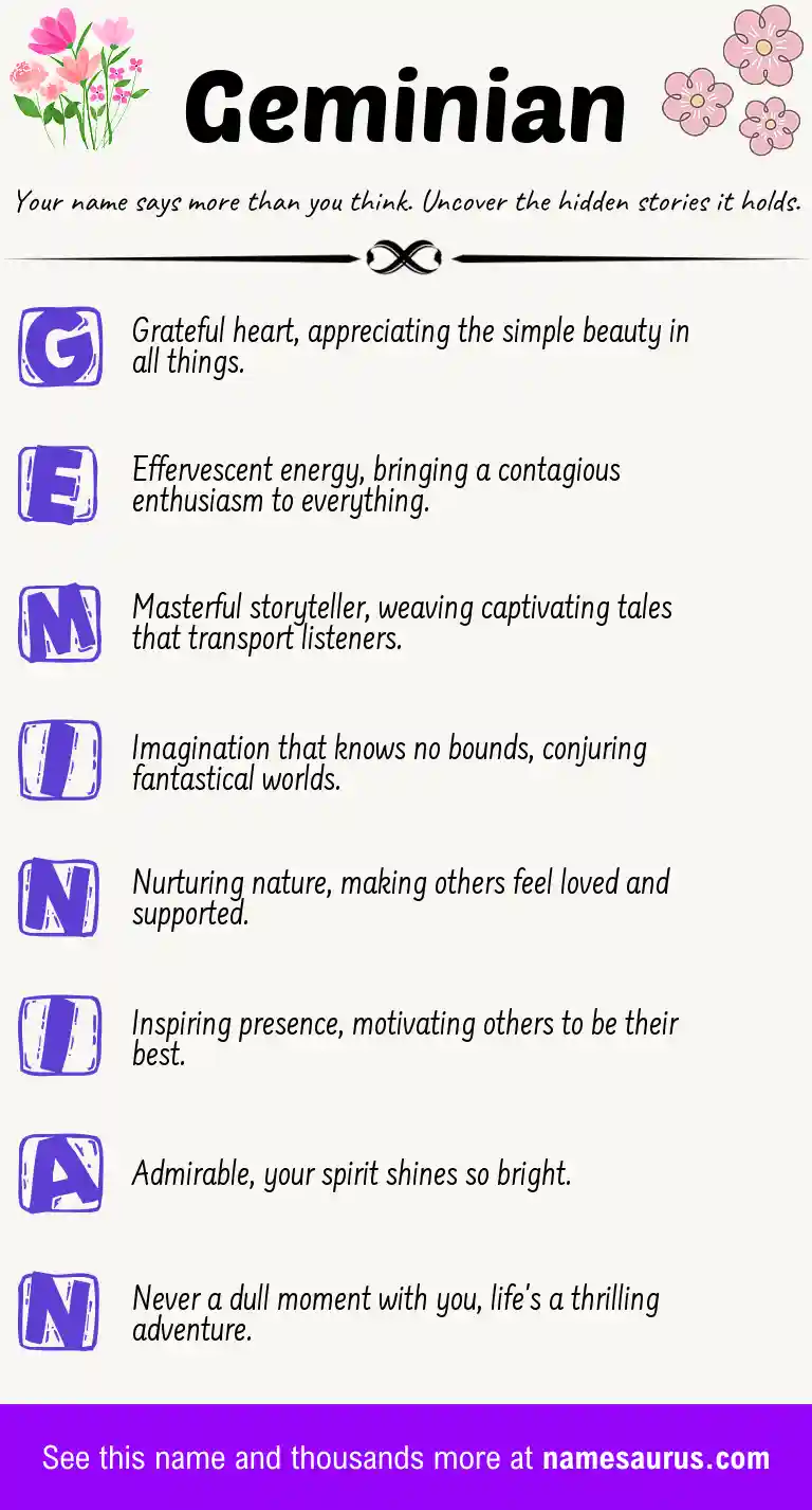 Acrostic poem about Geminian.