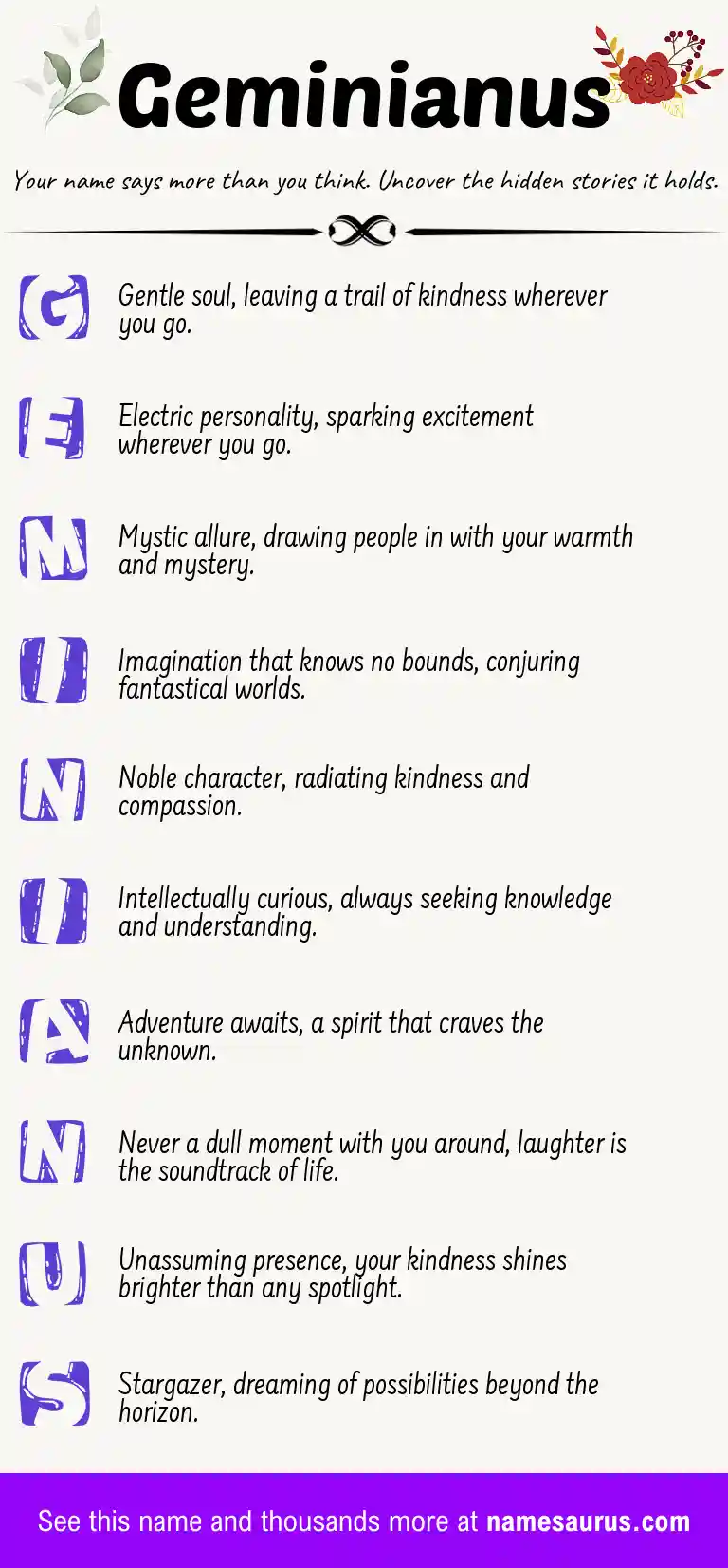 Acrostic poem about Geminianus.