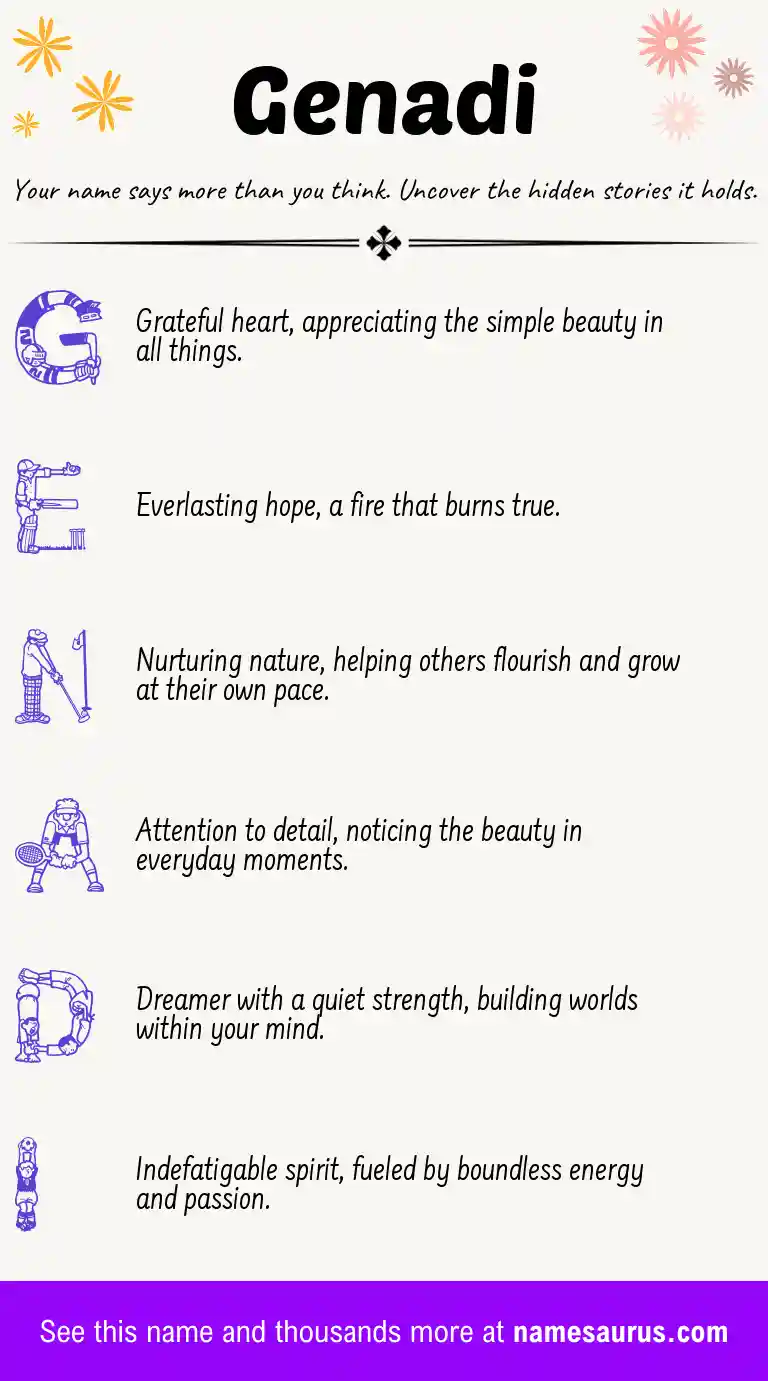 Acrostic poem about Genadi.