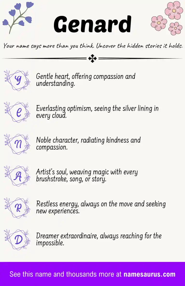 Acrostic poem about Genard.