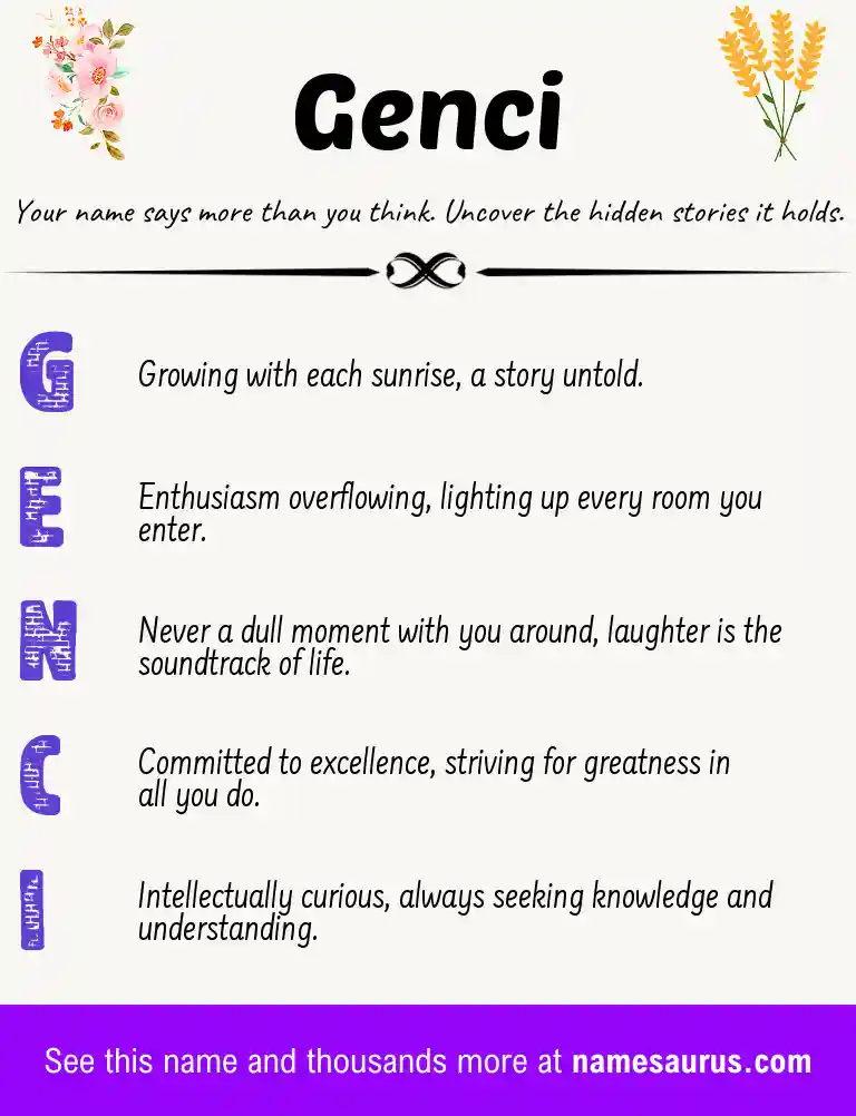 Acrostic poem about Genci.