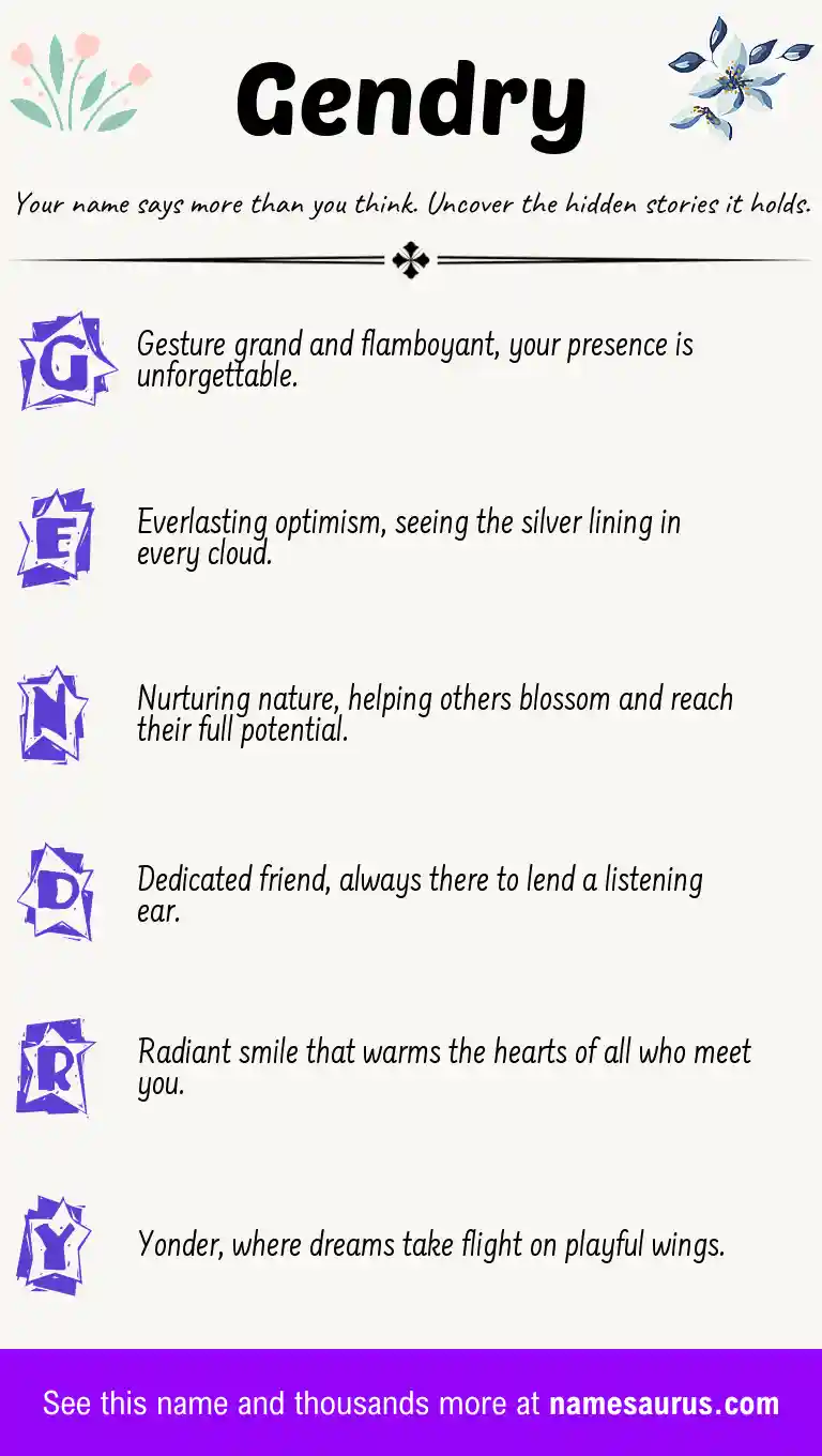 Acrostic poem about Gendry.