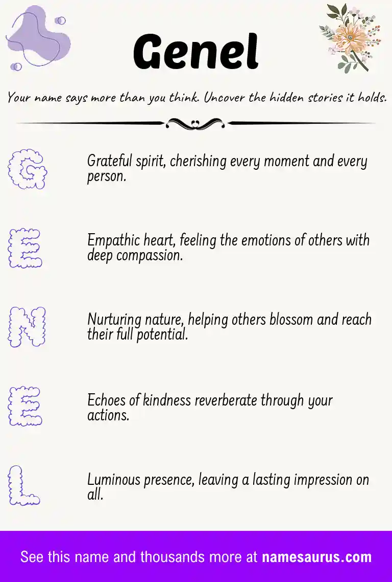 Acrostic poem about Genel.