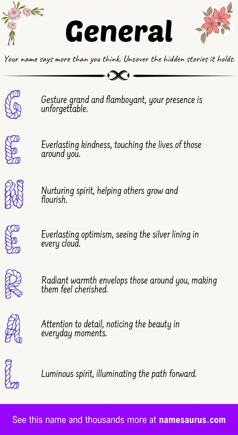Acrostic poem about General.