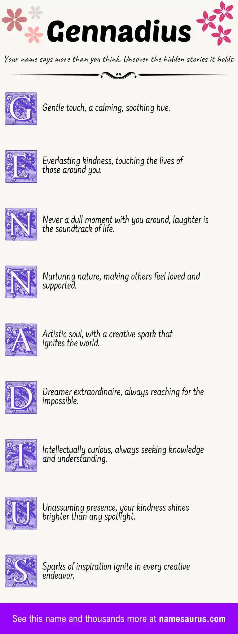 Acrostic poem about Gennadius.