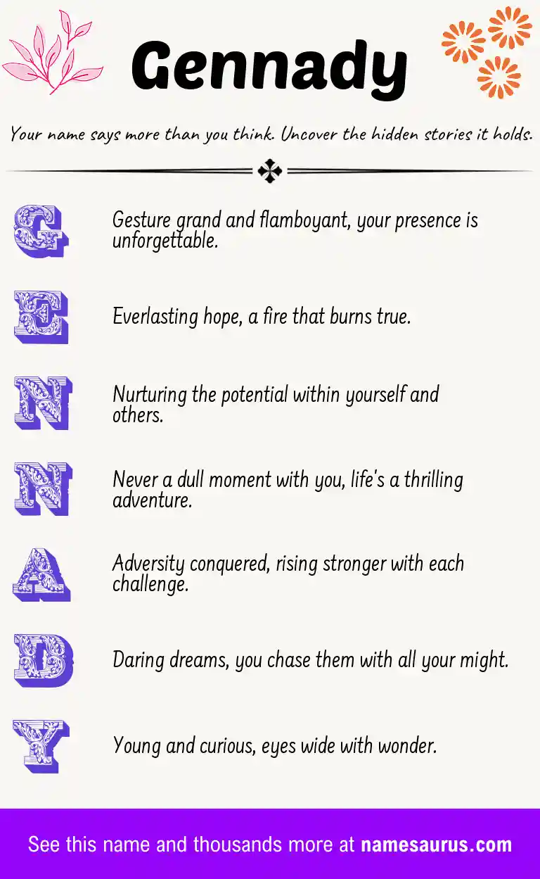 Acrostic poem about Gennady.