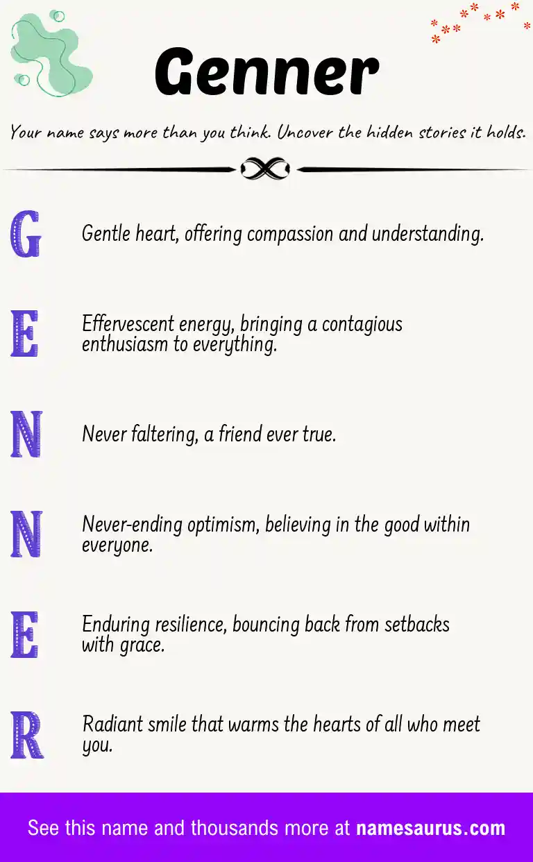 Acrostic poem about Genner.