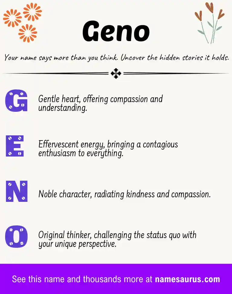 Acrostic poem about Geno.