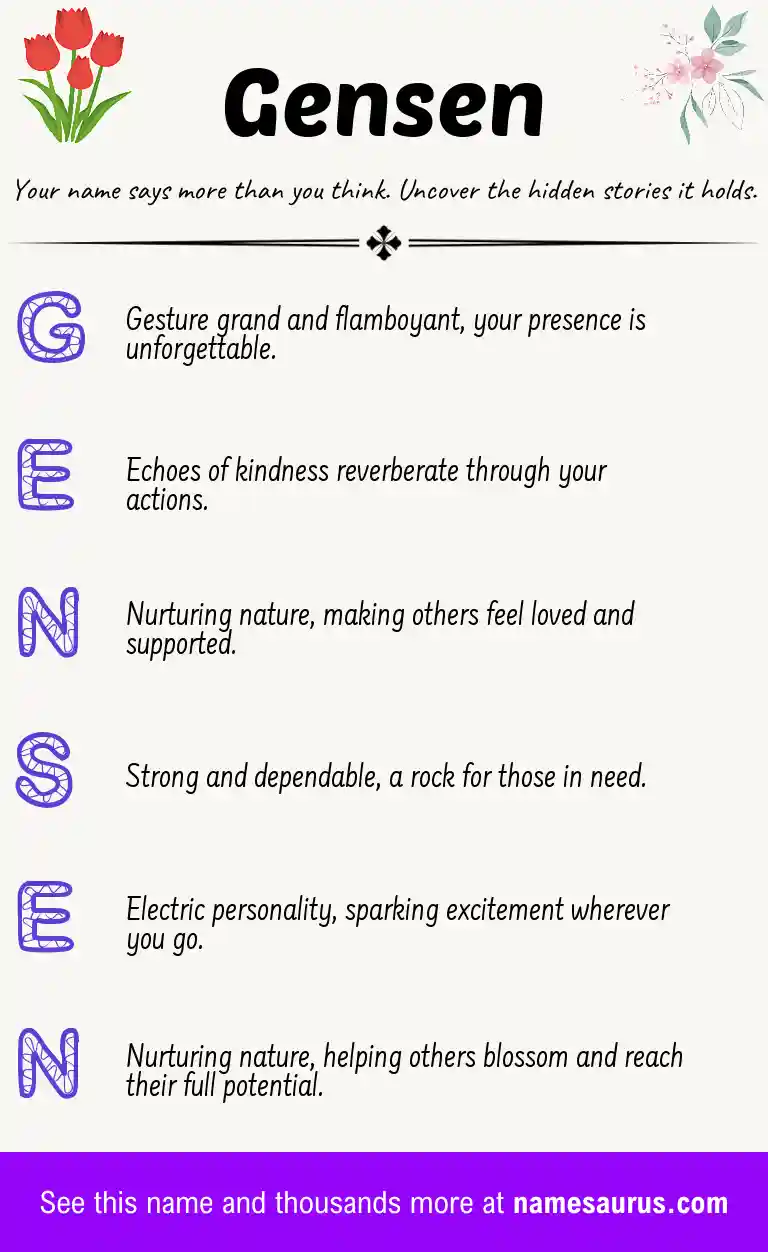 Acrostic poem about Gensen.