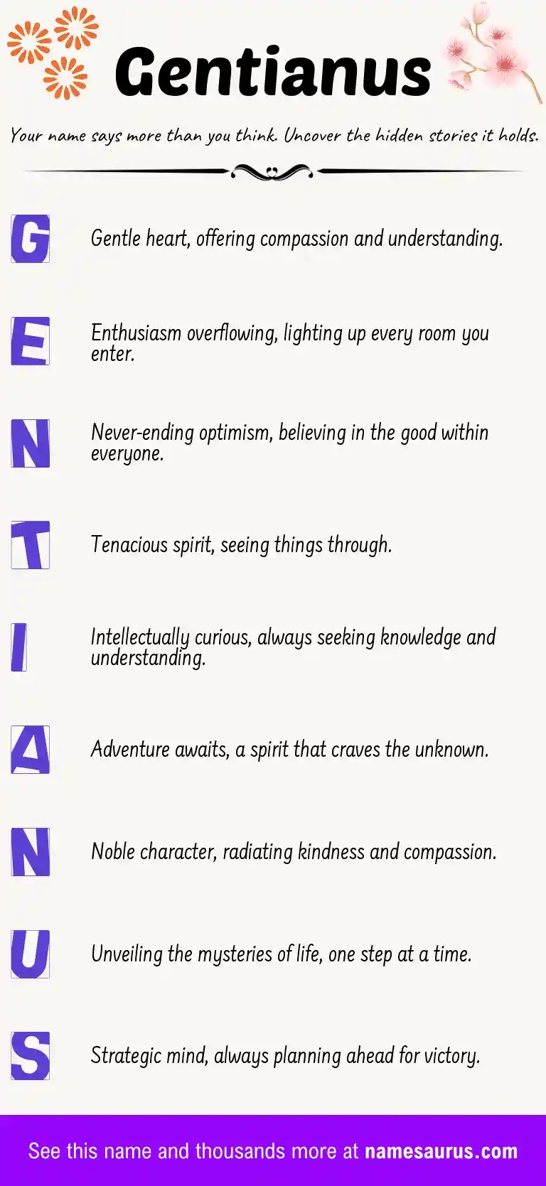 Acrostic poem about Gentianus.