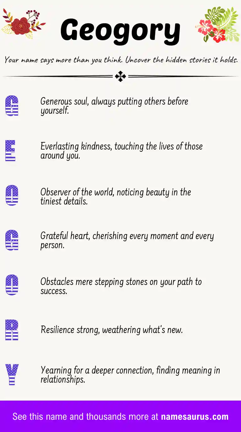 Acrostic poem about Geogory.